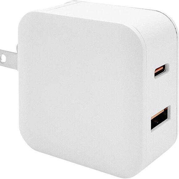 Tech & Go USB PD Wall Charger 30W, 2-Port, USB & USB-C - White - Picture 2 of 10